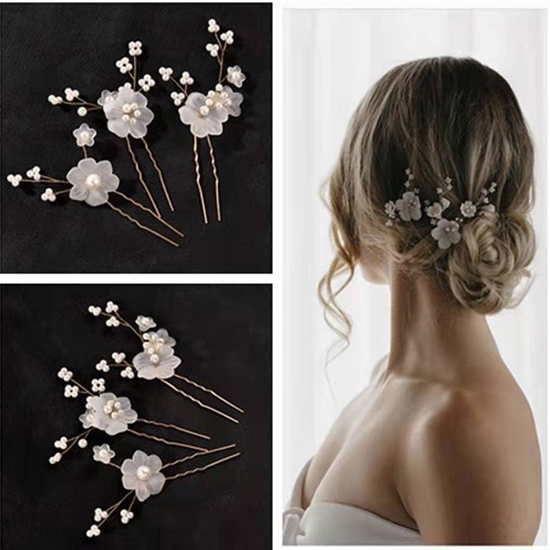 Women's Elegant Tassel Alloy Hair Band with Pearl Flower Hairpin