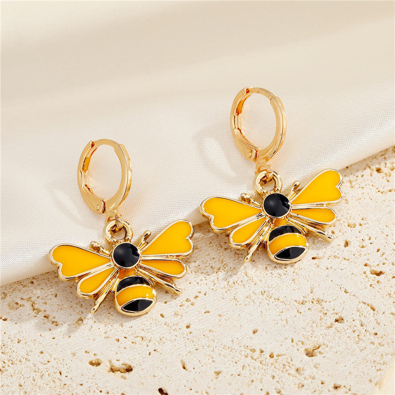 European And American New Jewelry Personality Insect Bee Three-dimensional Earrings Creative Earrings