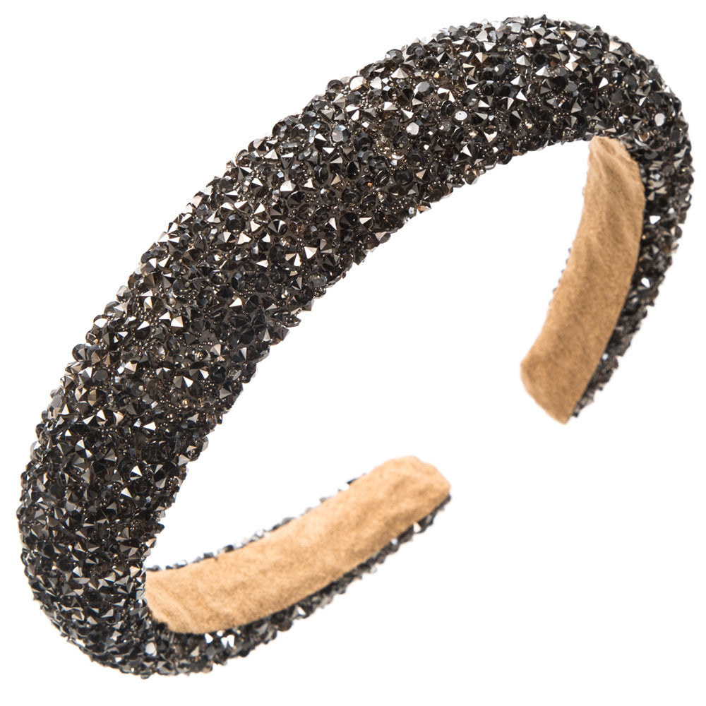 Women's Rhinestone Embellished Color Block Acrylic Hair Band