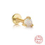 14K Gold Plated Zirconia Stud Earrings with 925 Sterling Silver Opal Helix Design