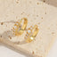 Elegant Minimalist 14K Gold Plated Baroque Hoop Earrings with Zircon Inlay