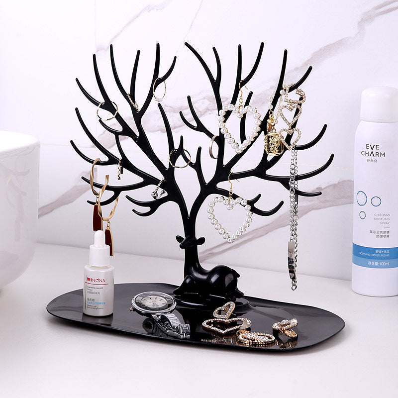 Tree-Shaped Deer Antler Jewelry Display Stand and Organizer