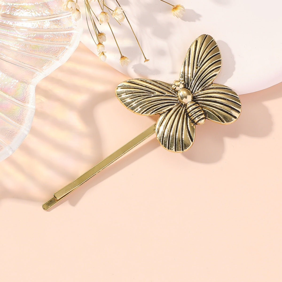 Women's Elegant Vintage Butterfly Hair Clip - Metal Plated Fashion Accessory