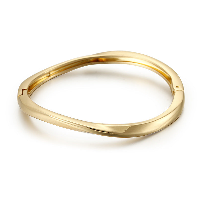 Minimalist Solid Color Alloy Women's Bangle Bracelet