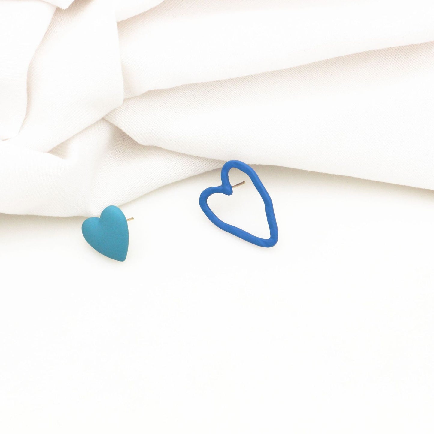 Klein Blue C Shape Alloy Stud Earrings - Niche Simple Design Korean Style for Women