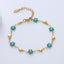 Simple Heart Flower Enamel Gold Plated Stainless Steel Bracelet