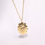 Stainless Steel Copper Plated Sun Moon Shell Necklace with Zircon and Mother of Pearl Elements