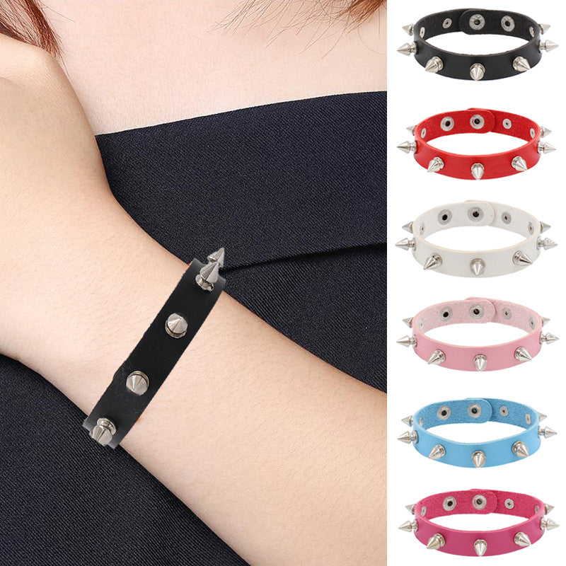 Punk Studded PU Leather Unisex Wristband Bracelet