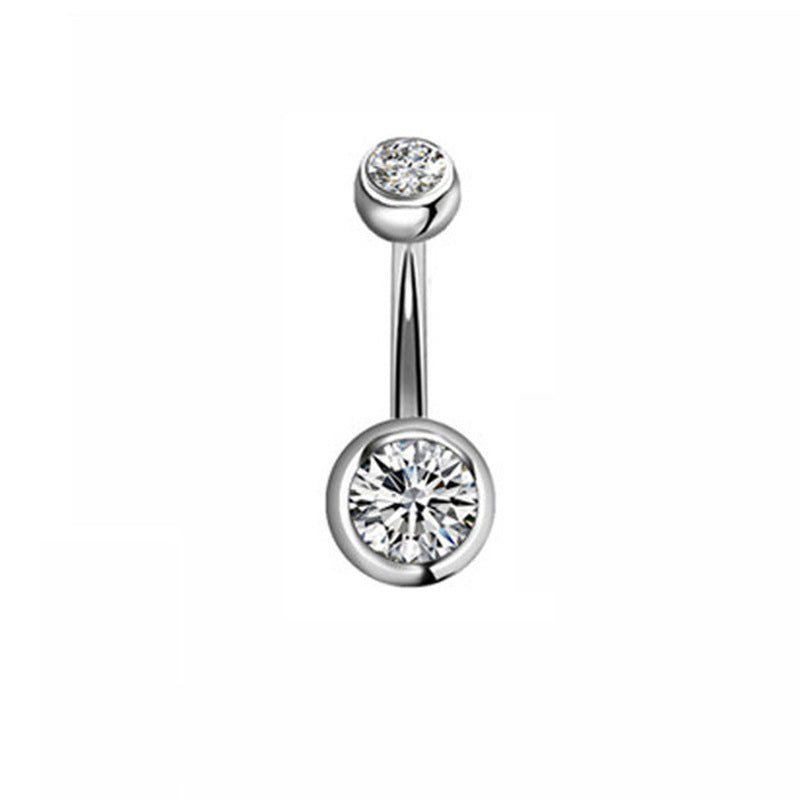 Fashion Geometric Stainless Steel Plating Zircon Belly Ring 5 Pieces