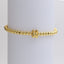 18k Gold Plated Copper Beaded Alphabet Stretch Bracelet