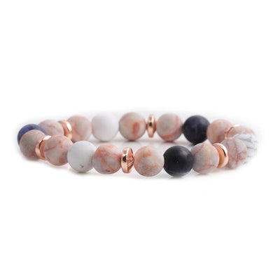 Geometric Natural Stone Beaded Bracelet for Women