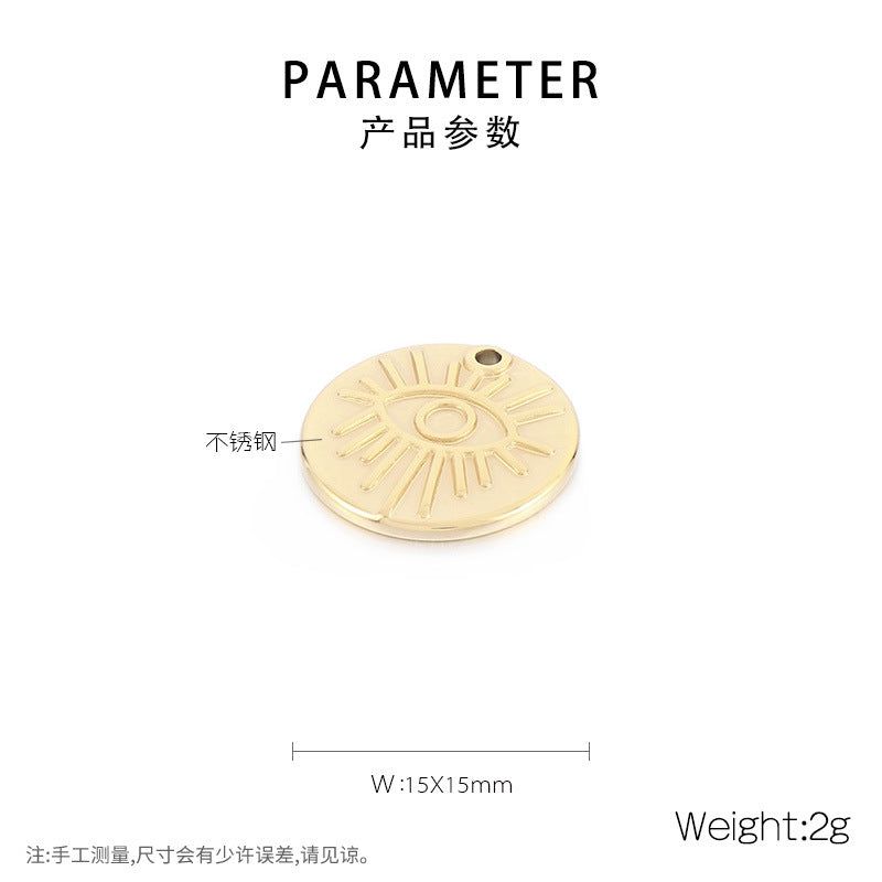 "Stainless Steel Geometric Eye of God Pendant for DIY Jewelry Making"