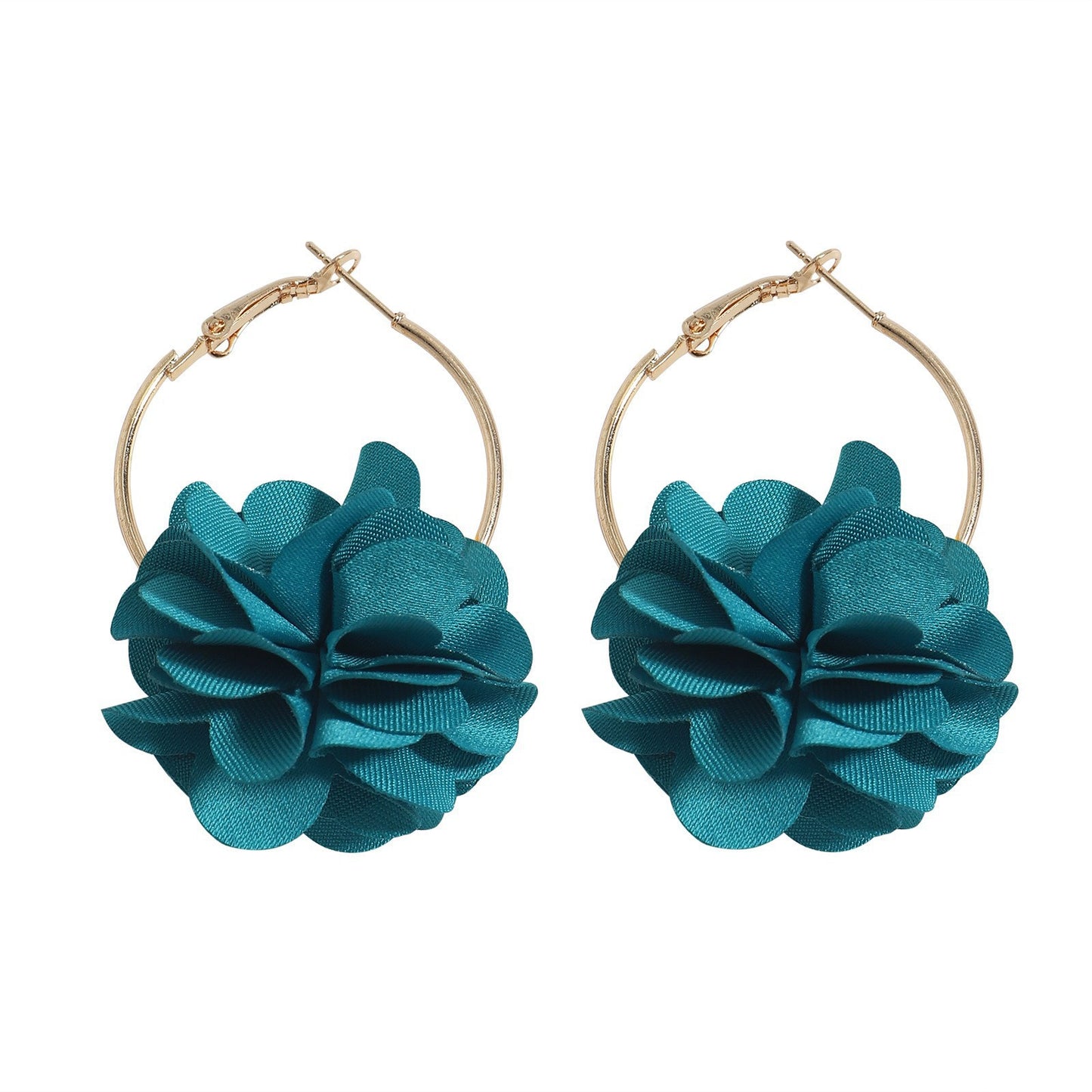 Jewelry Fashion Fabric Flower Multi-layer Three-dimensional Earrings