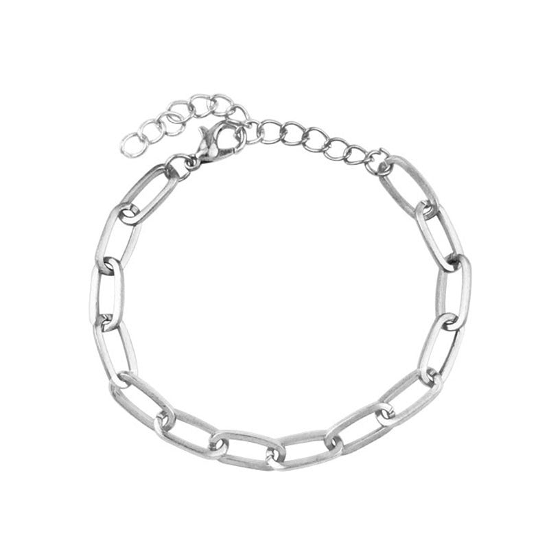 Geometric Alloy Plated Women's Cuban Chain Bracelet