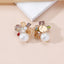 1 Pair Elegant Geometric Crystal Pearl Alloy Earrings