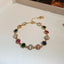 Simple Geometric Alloy Plated Zircon Gemstone Women's Bracelet