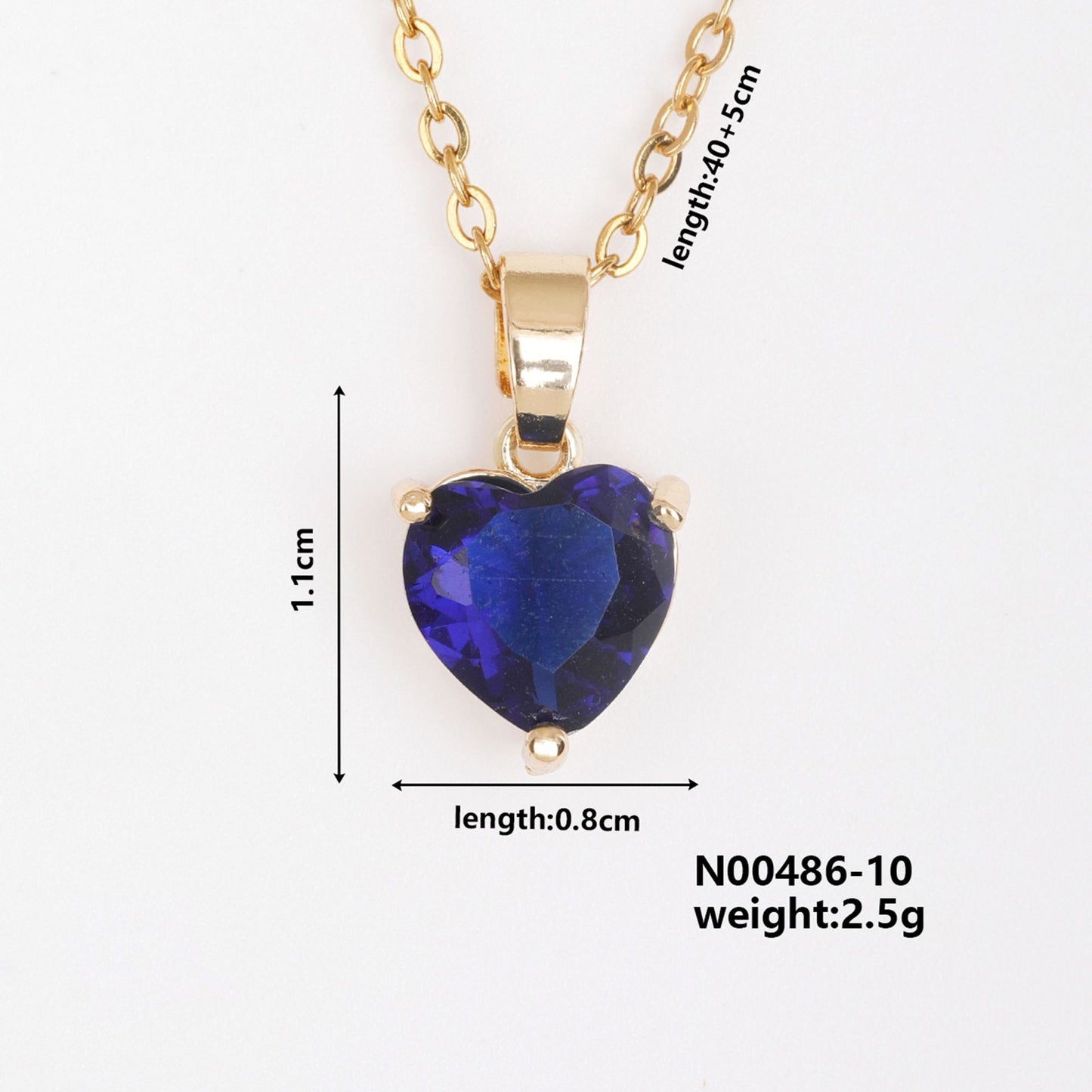 Elegant Heart Shape Gold Plated Zircon Pendant Necklace