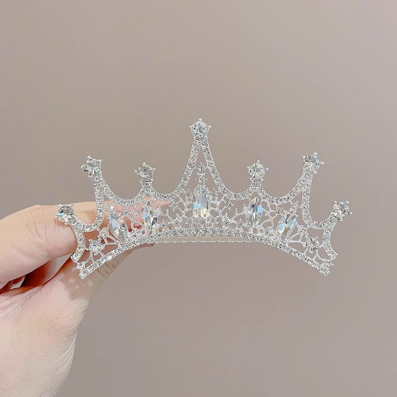 Children's Geometric Pearl Alloy Crown Hair Comb