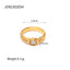 INS Style 18K Gold Plated Stainless Steel Pearl Inlay Ring