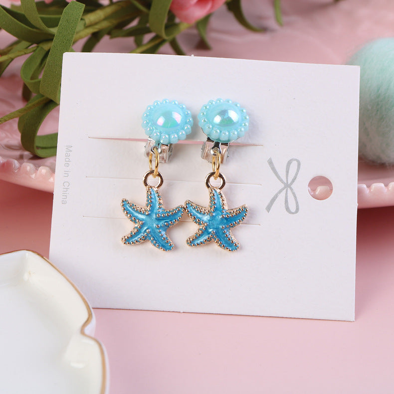 1 Pair Fashion Cartoon Alloy Plating Kid's Drop Earrings Ear Clips