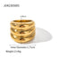 IG Style Geometric 18K Gold Plated Stainless Steel Triple Layer Rings for Women