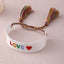Ethnic Style Handmade Letter Embroidery Tassel Braided Bracelet Colorful Friendship Hand Rope Wristband