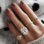 Glam Sterling Silver Plated Oval Zircon Ring