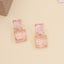 Fashion Macaron Square Crystal Long Earrings