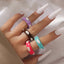 Sweet Solid Color Resin Candy Rings for Women