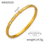 Elegant 18K Gold Plated Rhinestone Titanium Steel Bangle Bracelet