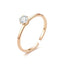 Fashion Zircon 18K Gold Titanium Steel Adjustable Ring for Women