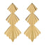 Ginkgo Leaf Design Statement Folding Fan Drop Earrings