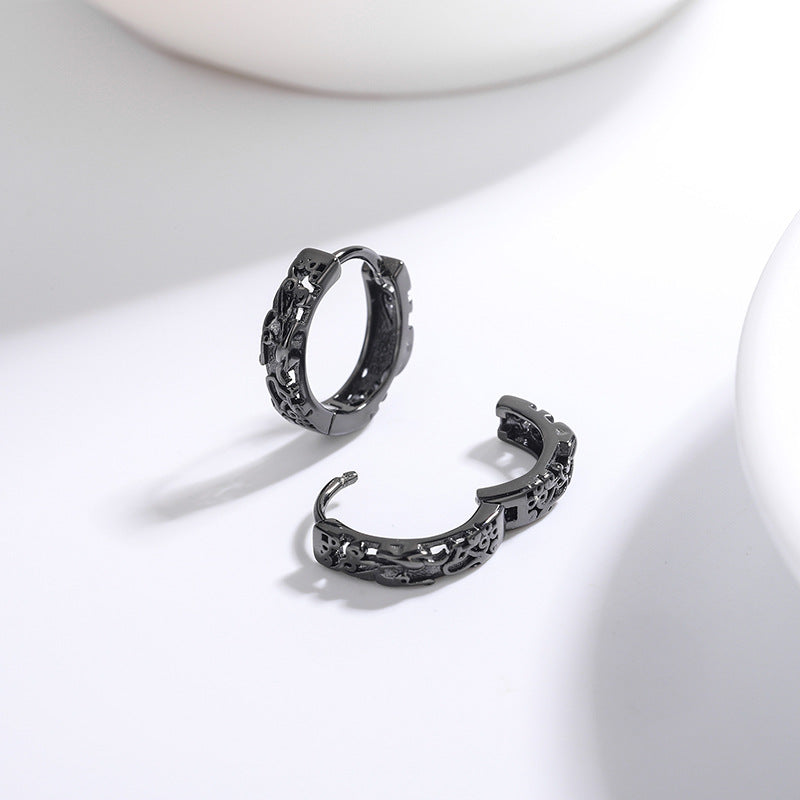 1 Pair Streetwear Geometric Sterling Silver Pixiu Hoop Earrings