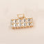 Women's Square Metal Hair Claw with Diamond Alloy Design