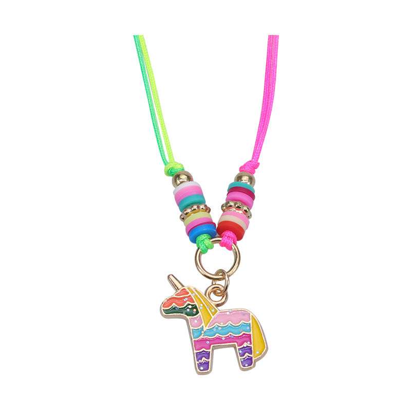 Colorful Butterfly Heart Kids' Friendship Bracelet and Necklace Set