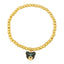 Sweet Bear 18K Gold Plated Stainless Steel Beaded Bracelet