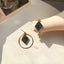 Klein Blue C Shape Alloy Stud Earrings - Niche Simple Design Korean Style for Women