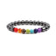 Fashion Multicolor Lava Stone & White Agate Beaded Bracelets