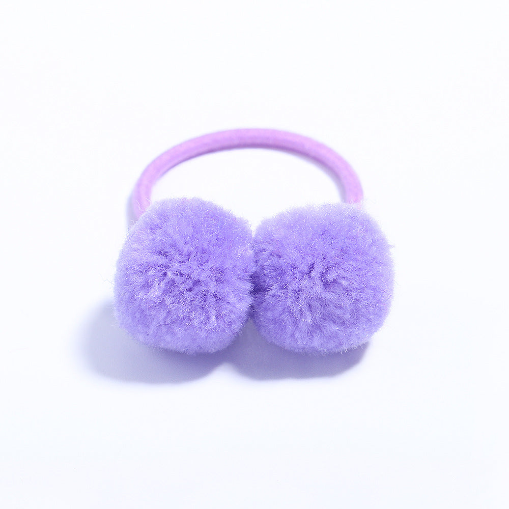 Fashion Simple Hair Ring Rubber Band with Cute Pom Pom for Kids