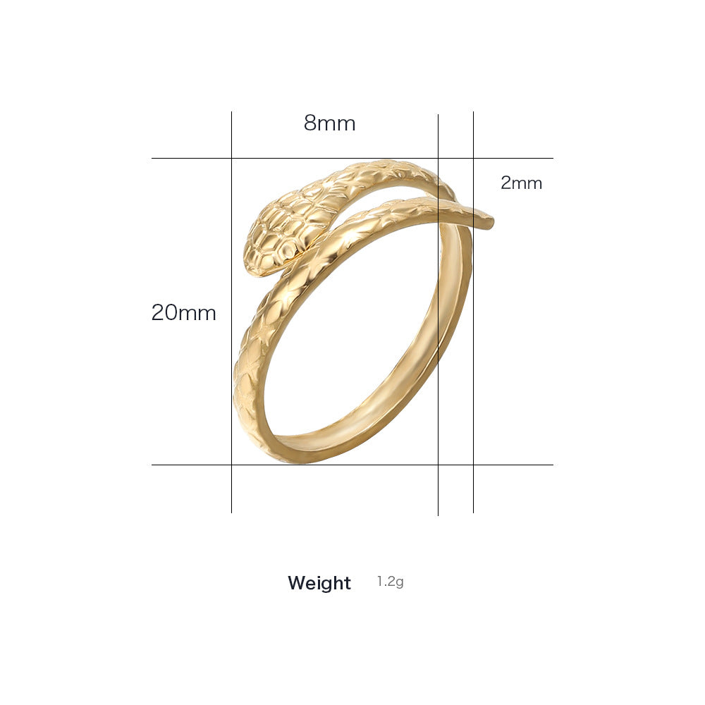 Fashion Snake Series Adjustable Titanium Steel Ring