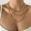 Simple Retro Geometric Metal Chain Necklace Set