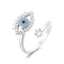 Fashion Devil's Eye Zircon Adjustable Open Ring for Women and Men