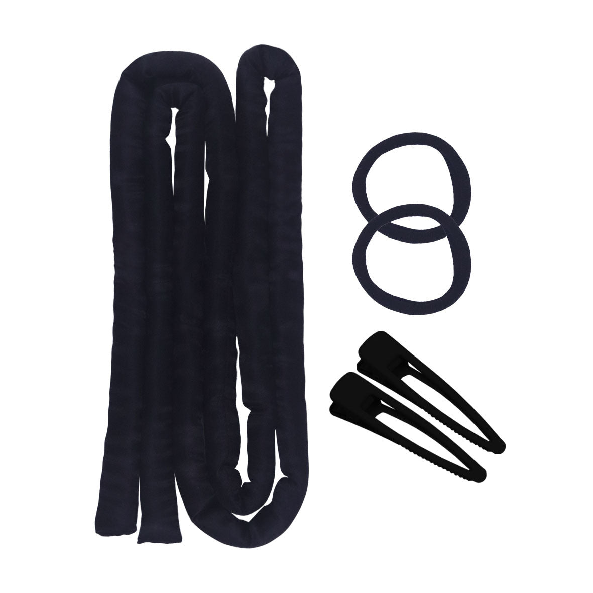 Simple Style Solid Color Cloth Set with Heatless Curling Rod and Sponge Hair Clip