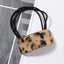 Retro Square Acetate Buckle Hair Tie with Leather Band