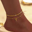 Beach Style Cross Heart Pendant Copper Anklet