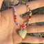 Colorful Beaded Heart-shaped Pendant Necklace for Women