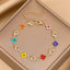 Casual Cross Eye Flower & Butterfly Rhinestone Gold Plated Copper Bracelets