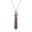 Ethnic Geometric Stainless Steel Natural Stone Crystal Pendant Necklace