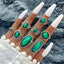 Retro Geometric Alloy Inlay Artificial Gemstones Rings