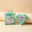 Cartoon Style Cute Portable Hair Comb with Love Print and Folding Mirror